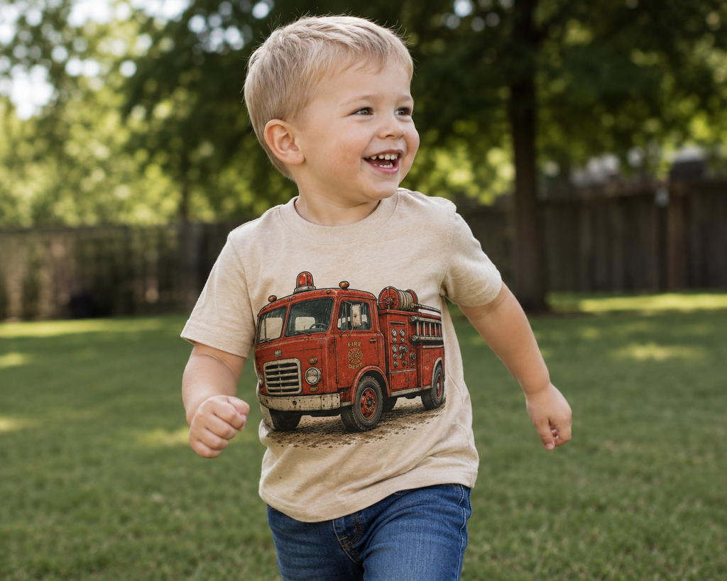 Little Hero Fire Truck Toddler Tee