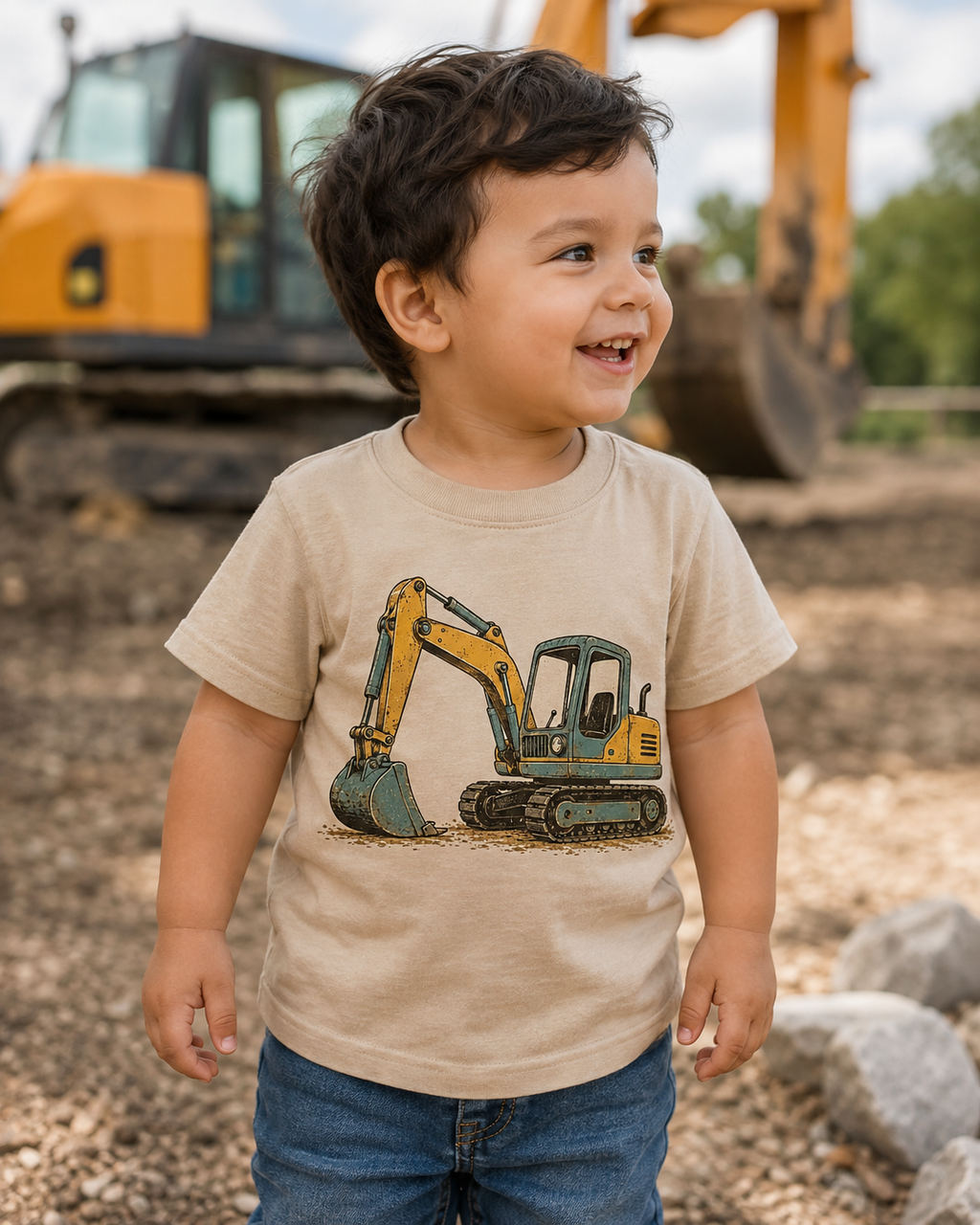Little Digger Excavator Toddler Tee
