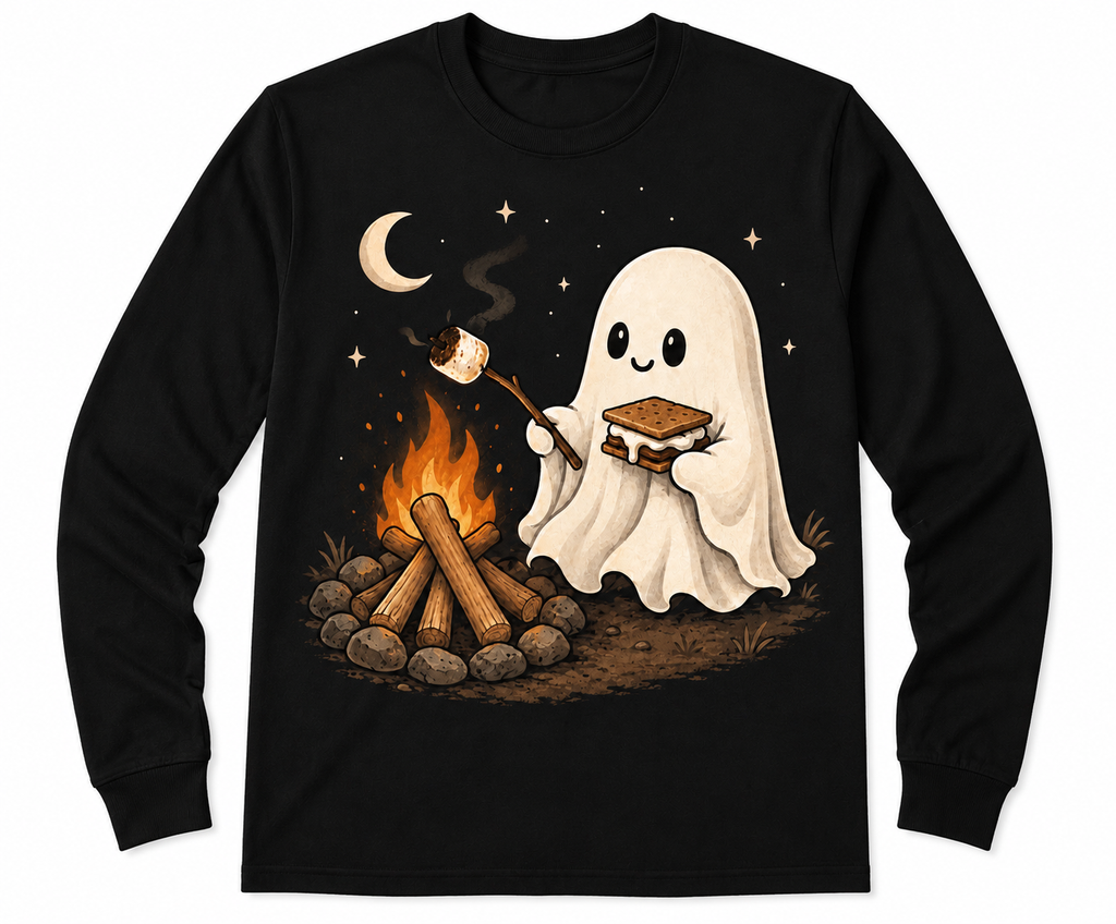 *Little Ghost, Big S’mores Campfire Toddler Long Sleeve Tee